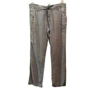 Horny Toad Womens Size 10 Drawstring Pockets Straight Leg Linen Pants 31x31